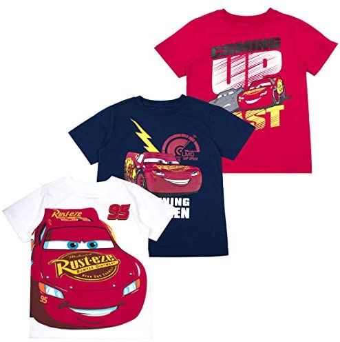 Disney Boys 3-Pack T-Shirts: Wide Variety Includes Lion King, Cars, Mickey Mouse